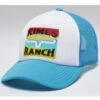 Kimes Ranch Men's Turquoise & White Block Party Logo Mesh-Back Trucker Cap -Western Cowboy Supplies 2000364688 440 P1