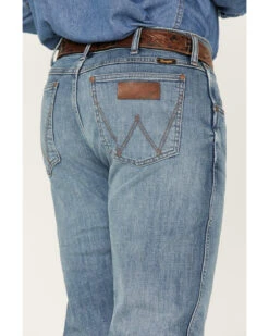 Wrangler Retro Green Men's Valley Light Wash Stretch Slim Bootcut Jeans -Western Cowboy Supplies 2000365068 412 P4