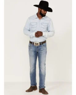 Rock & Roll Denim Men's Rifle Light Wash Reflex Stretch Skinny Jeans -Western Cowboy Supplies 2000367644 204 P3
