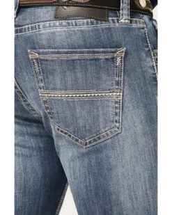 Rock & Roll Denim Men's Revolver Medium Wash Reflex Stretch Slim Straight Jeans -Western Cowboy Supplies 2000367645 202 P2