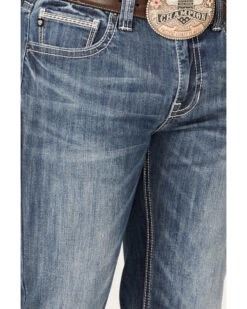 Rock & Roll Denim Men's Revolver Medium Wash Reflex Stretch Slim Straight Jeans -Western Cowboy Supplies 2000367645 202 P4