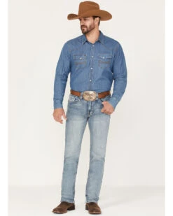 Rock & Roll Denim Men's Medium Wash Mid Rise Bootcut Jeans -Western Cowboy Supplies 2000368123 414 P3