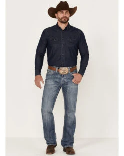 Rock & Roll Denim Men's Double Barrel Medium Wash Relaxed Straight Jeans -Western Cowboy Supplies 2000368870 414 P3