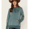 Hooey Women's Southwestern Contrast Print Canyon Hoodie 2 Hooey Women's Southwestern Contrast Print Canyon Hoodie -Western Cowboy Supplies 2000369088 442 P1