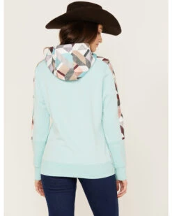 Hooey Women's Southwestern Print Contrast Canyon Hoodie -Western Cowboy Supplies 2000369089 400 P4