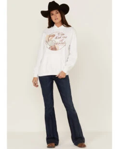 Goodie Two Sleeves Women's You Had Me At Howdy White Graphic Hoodie -Western Cowboy Supplies 2000371376 100 P4