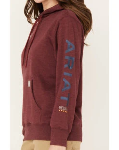 Ariat Women's Rebar Logo Sleeve Graphic Work Hooded Sweatshirt -Western Cowboy Supplies 2000372132 603 P3