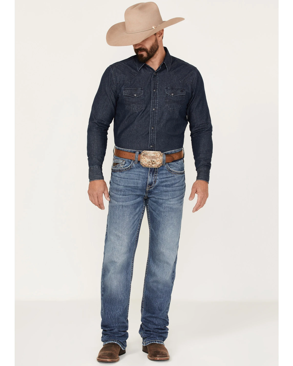 RANK 45 Men's Iron Horse Stackable Straight Dark Wash Heavy Still Stretch Denim Jeans 3 RANK 45 Men's Iron Horse Stackable Straight Dark Wash Heavy Still Stretch Denim Jeans