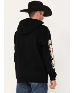 RANK 45 Men's Smoke On Striped Logo Sleeve Hooded Sweatshirt -Western Cowboy Supplies 2000374700 001 P4