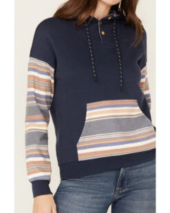 RANK 45 Women's Stripe Contrast Hooded Pullover -Western Cowboy Supplies 2000374967 410 P3