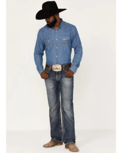 Rock & Roll Denim Men's Pistol Medium Vintage Wash Straight Jeans -Western Cowboy Supplies 2000375487 414 P3