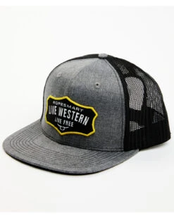 Men's Flat Brim Live Western Patch Baseball Cap