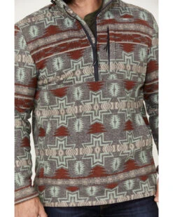Powder River Outfitters Men's 1/2 Zip Southwestern Print Fleece Sweatshirt -Western Cowboy Supplies 2000376231 022 P3