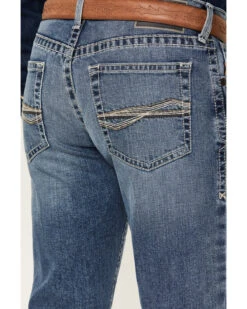 Ariat Men's M5 Fargo Bauer Medium Wash Low Rise Straight Leg Stretch Denim Jeans -Western Cowboy Supplies 2000377340 400 P4
