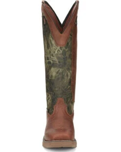 Justin Men's Rush Strike Camo Shaft Leather Pull On Snake Boots - Square Toe -Western Cowboy Supplies 2000378668 340 P4