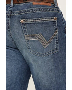 Rock 47 By Wrangler Men's Marina Del Ray Medium / Dark Wash Slim Bootcut Stretch Denim Jeans -Western Cowboy Supplies 2000384276 400 P4