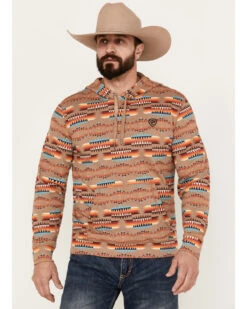 Rock & Roll Denim Men's Southwestern Print Hooded Sweatshirt