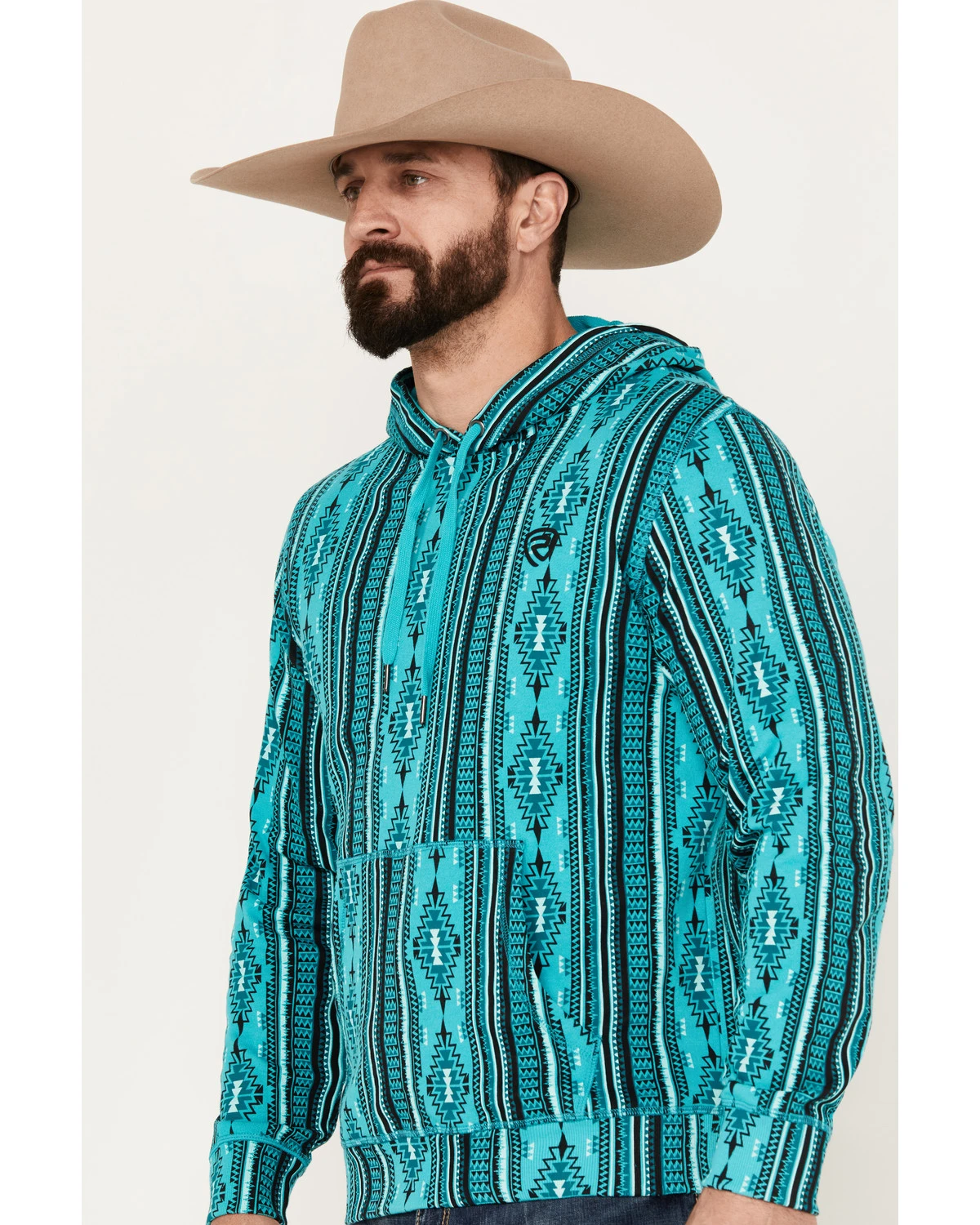 Rock & Roll Denim Men's Southwestern Print Hooded Sweatshirt 4 Rock & Roll Denim Men's Southwestern Print Hooded Sweatshirt - Image 2