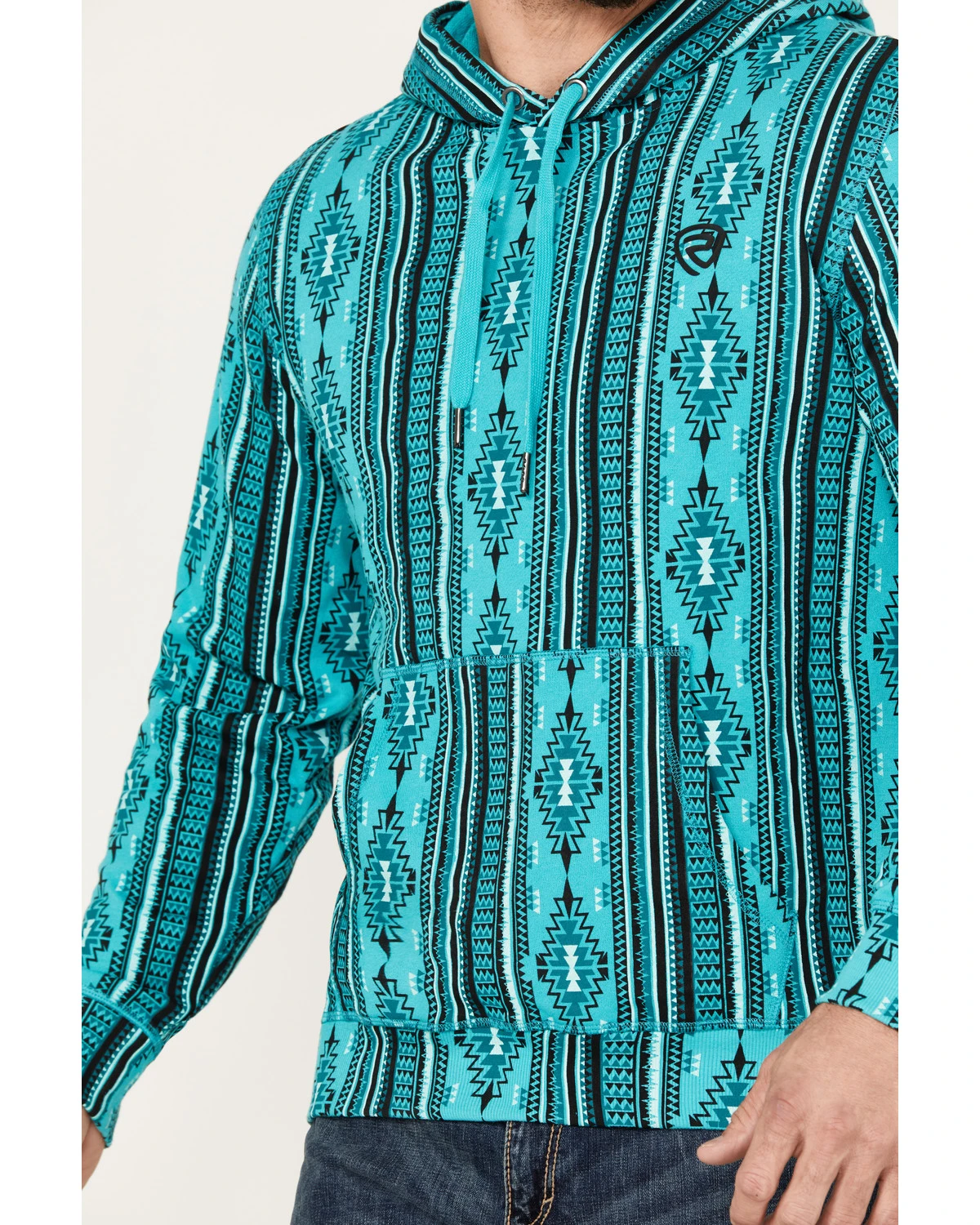 Rock & Roll Denim Men's Southwestern Print Hooded Sweatshirt 5 Rock & Roll Denim Men's Southwestern Print Hooded Sweatshirt - Image 3