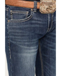 Rock & Roll Denim Men's Medium Wash Straight Reflex Denim Jeans -Western Cowboy Supplies 2000386196 414 P4