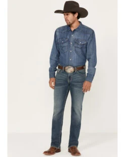 Rock & Roll Denim Men's Revolver Medium Vintage Wash Slim Straight Reflex Denim Jeans -Western Cowboy Supplies 2000386198 414 P3