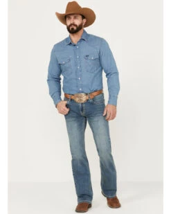 Rock & Roll Denim Men's Pistol Medium Vintage Wash Bootcut Stretch Denim Jeans -Western Cowboy Supplies 2000387624 414 P3