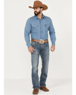 Rock & Roll Denim Men's Revolver Light Vintage Wash Slim Straight Stretch Reflex Denim Jeans -Western Cowboy Supplies 2000387627 412 P3