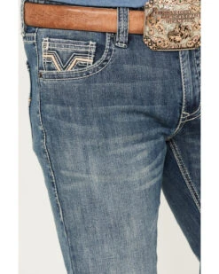 Rock & Roll Denim Men's Revolver Light Vintage Wash Slim Straight Stretch Reflex Denim Jeans -Western Cowboy Supplies 2000387627 412 P4