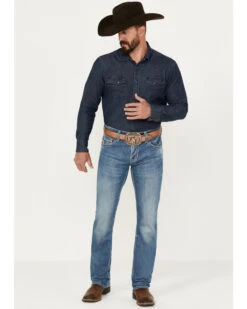 Rock & Roll Denim Men's Rifle Medium Vintage Wash Skinny Stretch ReFlex Denim Jeans -Western Cowboy Supplies 2000387630 414 P3