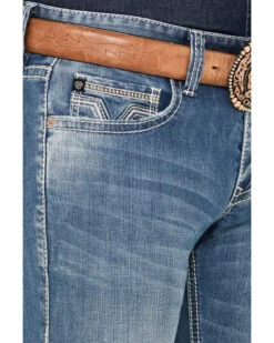 Rock & Roll Denim Men's Rifle Medium Vintage Wash Skinny Stretch ReFlex Denim Jeans -Western Cowboy Supplies 2000387630 414 P4
