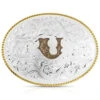 Montana Silversmiths Classic Western Oval Two-Tone Initial Belt Buckle - U 1 Montana Silversmiths Classic Western Oval Two-Tone Initial Belt Buckle - U -Western Cowboy Supplies 2000396062 040 P1